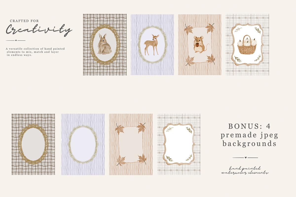autumn woodland clipart collection, a Decorative Illustration by Patishop Art (Photo 5 of 9)