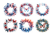 4th of July Butterfly Wreath Bundle, an Illustration by Daily.Designs (Thumbnail 4 of 5)