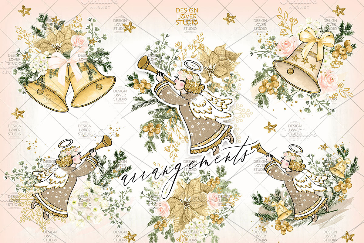 Christmas Angel design, an Illustration by designloverstudio (Photo 2 of 3)