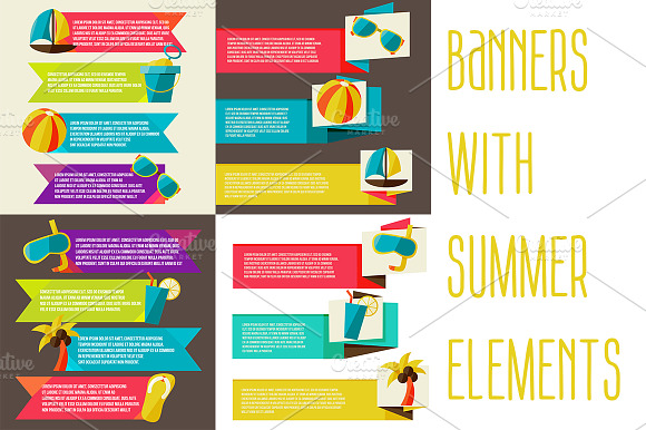 Banners With Summer Elements