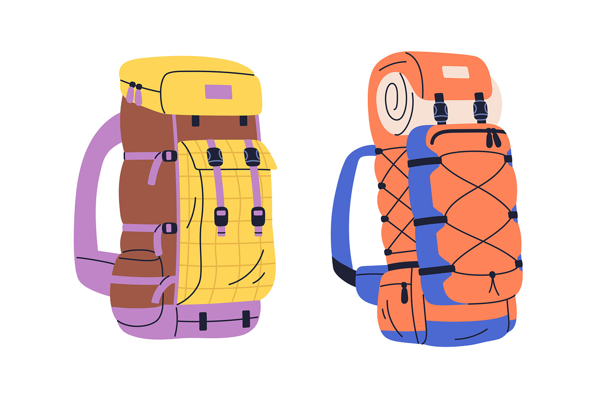 Travel backpacks, hiking bags set, an Object Illustration by Good Studio (Photo 5 of 5)