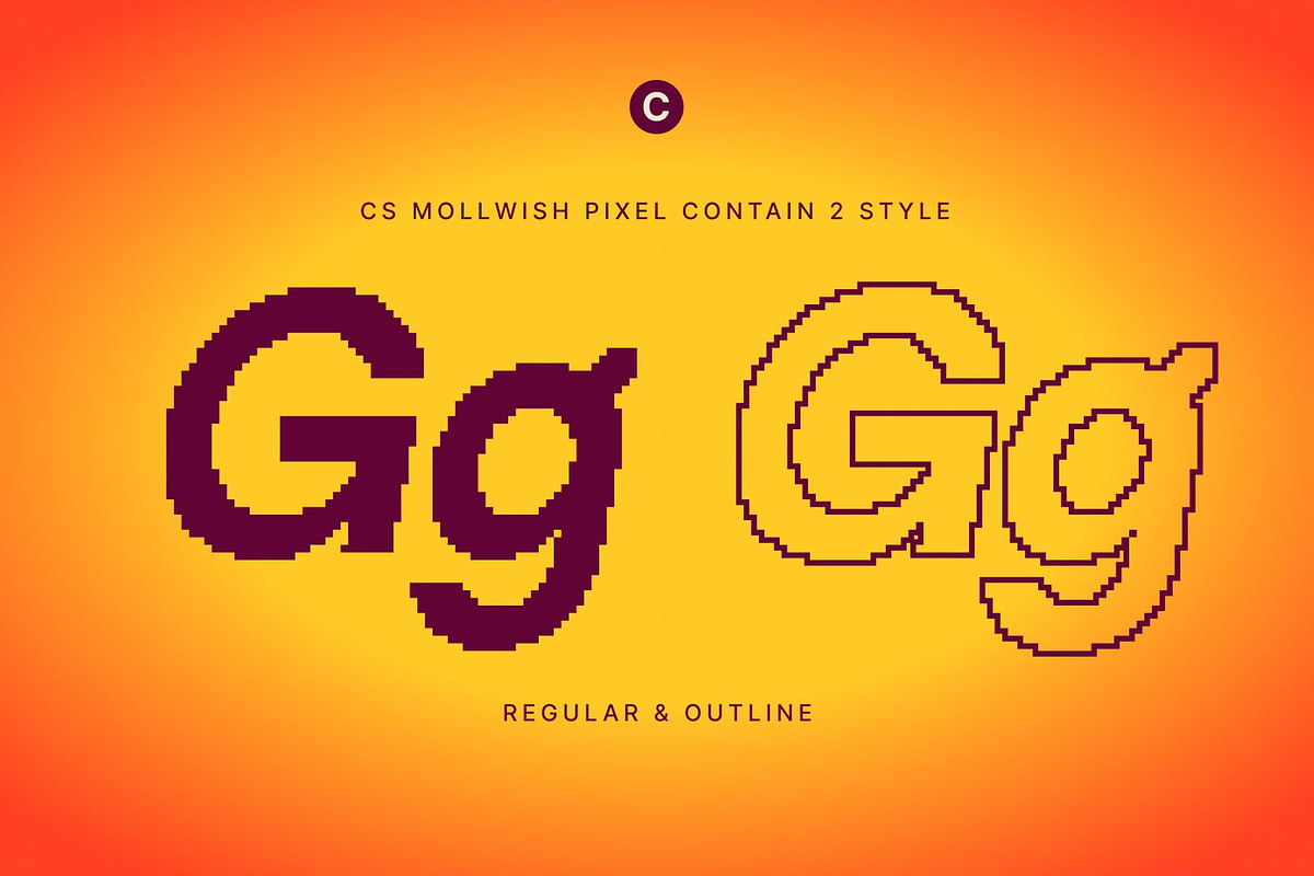 CS Mollwish Pixel, a Sans Serif Font by Craft Supply Co. (Photo 3 of 8)