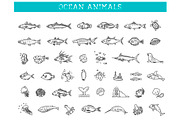 Ocean Life. Underwater Fauna Icons, an Animal Illustration by Tettygreen (Thumbnail 1 of 3)
