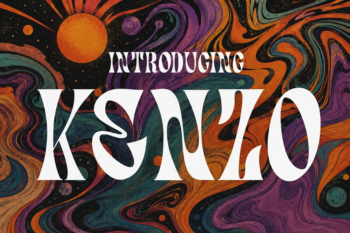 Kenzo - Psychedelic Typeface, a Sans Serif Font by HipFonts (Photo 1 of 8)