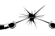 An elegant Fencing Duel Silhouettes, an Illustration by Amazin_art (Thumbnail 31 of 31)