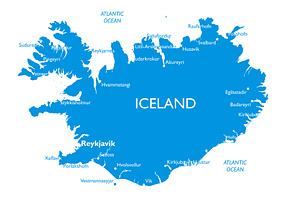 Vector map of Iceland