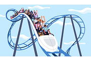 Roller coaster at amusement park, a Person Illustration by PaperTrident (Thumbnail 2 of 2)