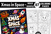 Xmas in Space Bold & Easy Coloring, a Seasonal Illustration by Coco Bloom (Thumbnail 1 of 3)