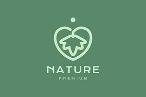love heart leaves nature herbal logo, a Branding & Logo Template by devastd
