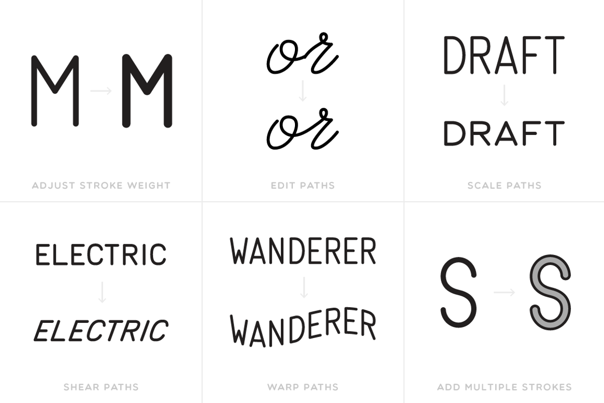 Path Type - Single Stroke Glyph Set preview 3
