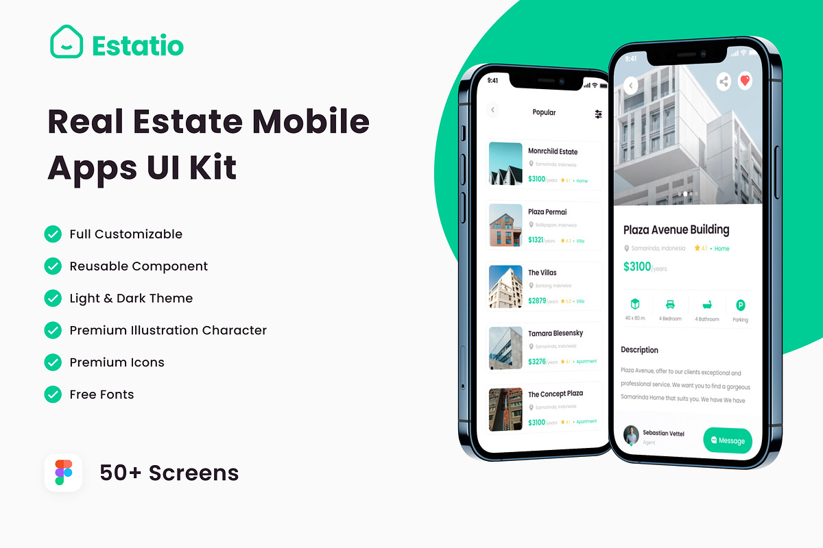 Estatio UI Kit, a Templates & Theme by Kawalan Studio (Photo 1 of 6)
