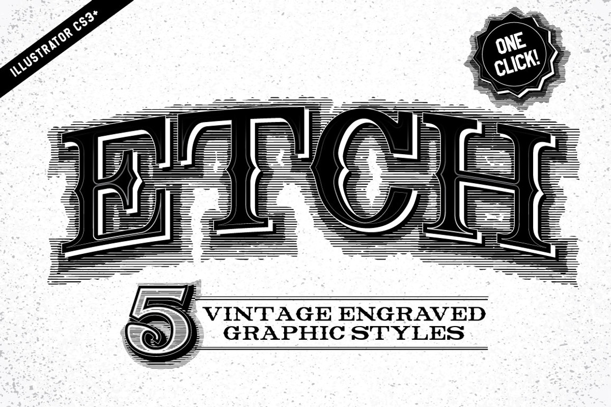 Etch Vintage Graphic Styles, a Layer Style Add-On by Designdell (Photo 1 of 5)