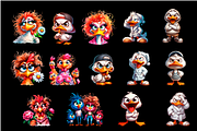 Sarcastic chickens and ducks Clipart, an Animal Illustration by ElenazlataArt (Thumbnail 3 of 4)