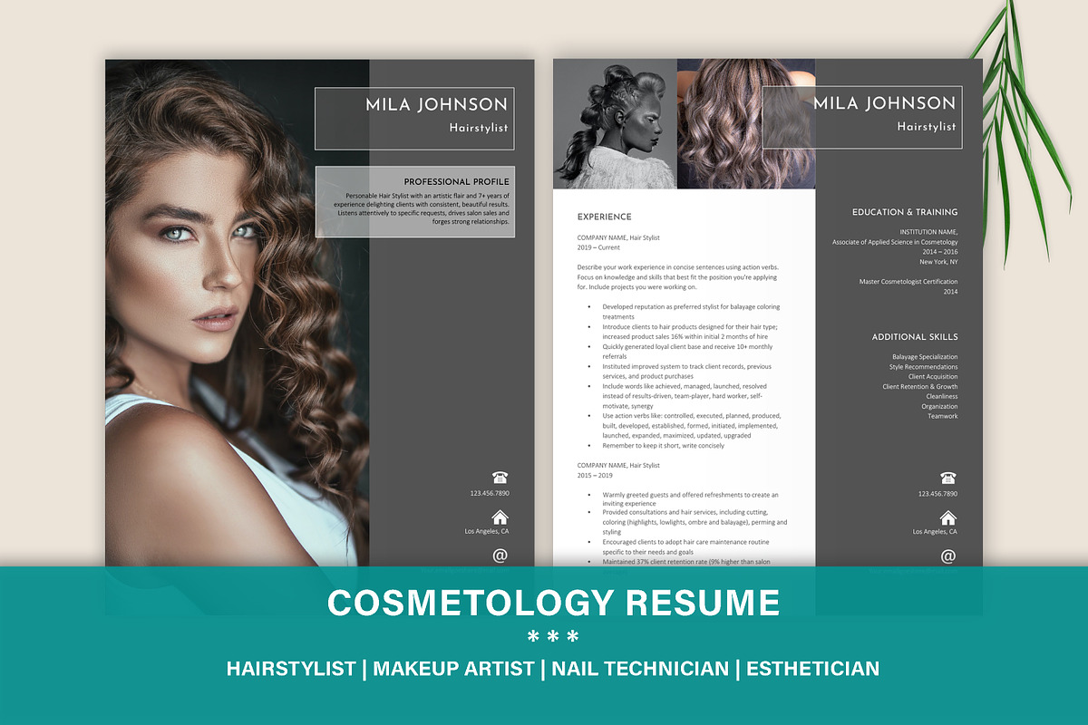 Hairstylist Resume Template, a Resume Template by Stanin Studio (Photo 1 of 10)