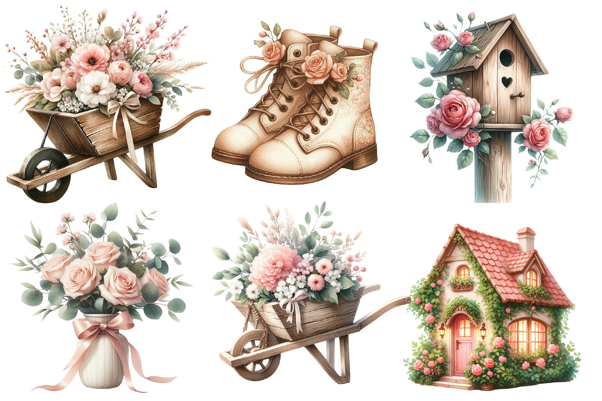 Love in the Little Cottage Clipart, an Illustration by Designworld (Photo 5 of 5)