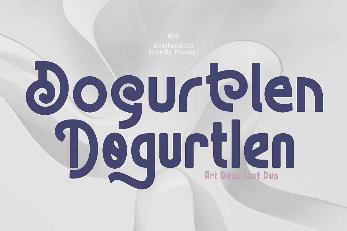 Dogurtlen Art Deco Font, a Font by madeDeduk (Photo 1 of 8)