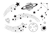 Celestial Icons and Star Trails, an Object Illustration by Saba Vector (Thumbnail 2 of 3)