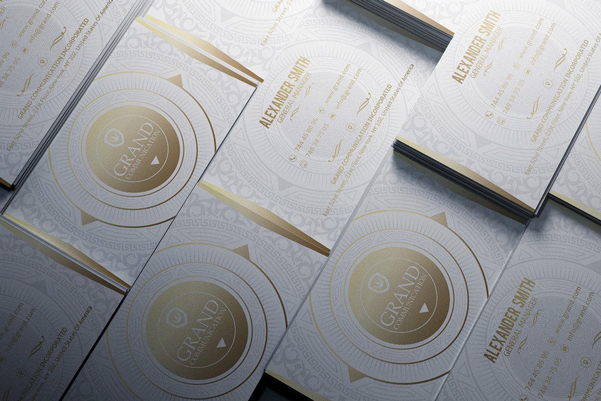 Gold And White Business Card, a Business Card Template by Marvel (Photo 5 of 6)