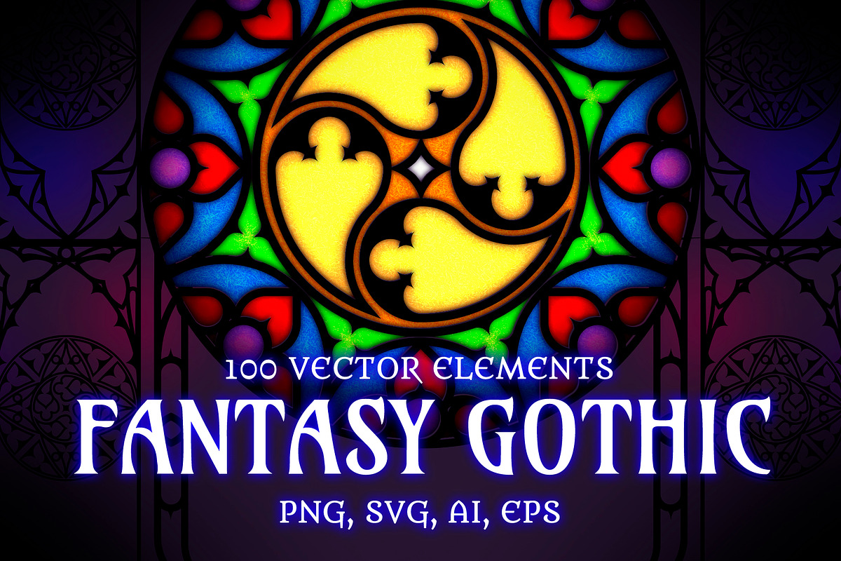 Fantasy Gothic Elements Set, an Illustration by Olga Ryzychenko (Photo 1 of 10)