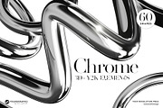 Chrome Y2K Abstract 3D Objects, an Object Graphic by Youandigraphics (Thumbnail 1 of 15)