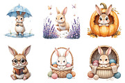 Bunny Clipart, an Illustration by DreamArtGraphic (Thumbnail 2 of 4)