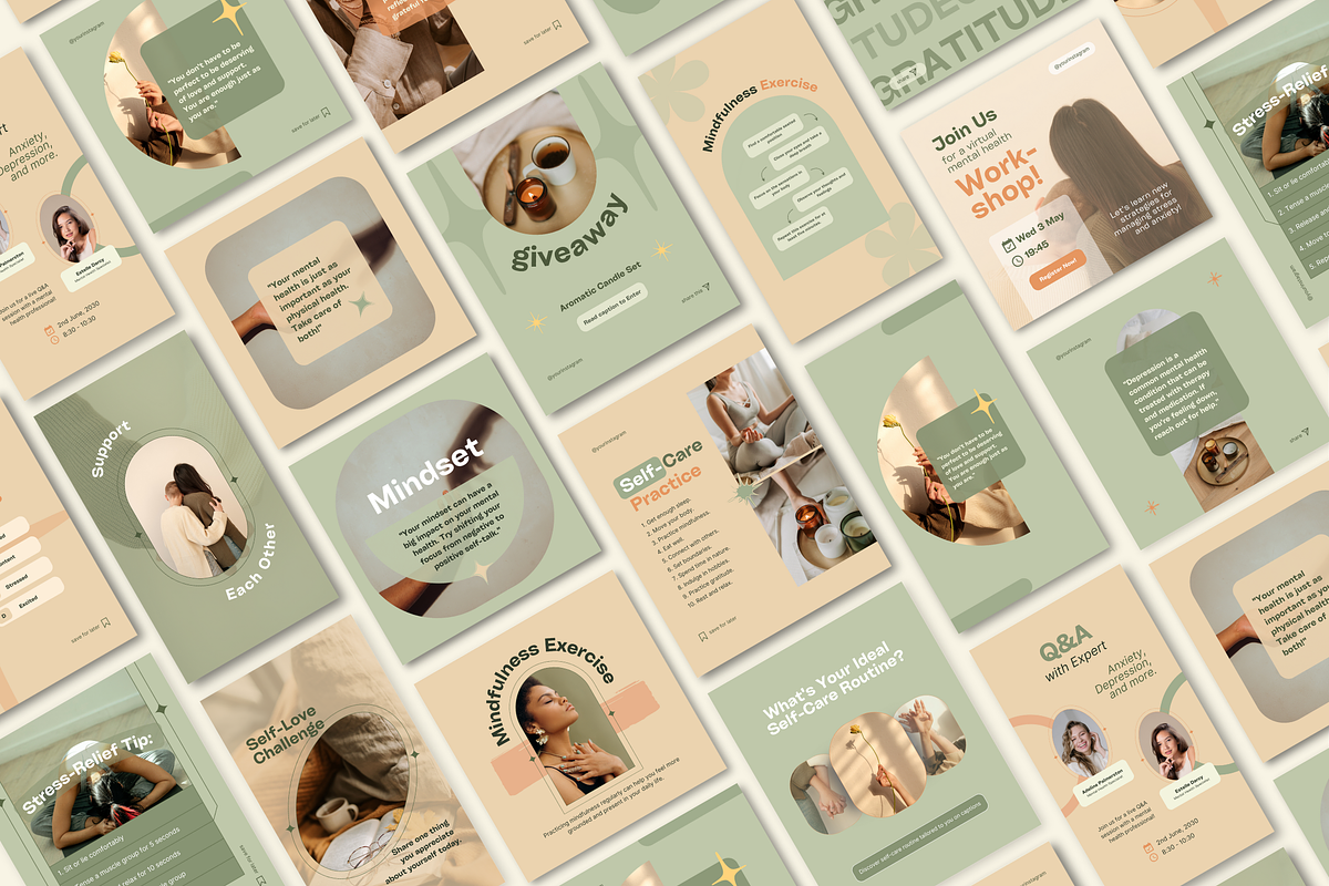 Self-Care Instagram Templates Canva, a Social Media Template by Kalstud (Photo 8 of 8)