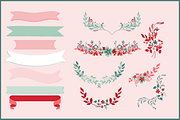 Floral Banners, Laurels, Bouquets, an Illustration by Kelly Jane Creative (Thumbnail 2 of 2)