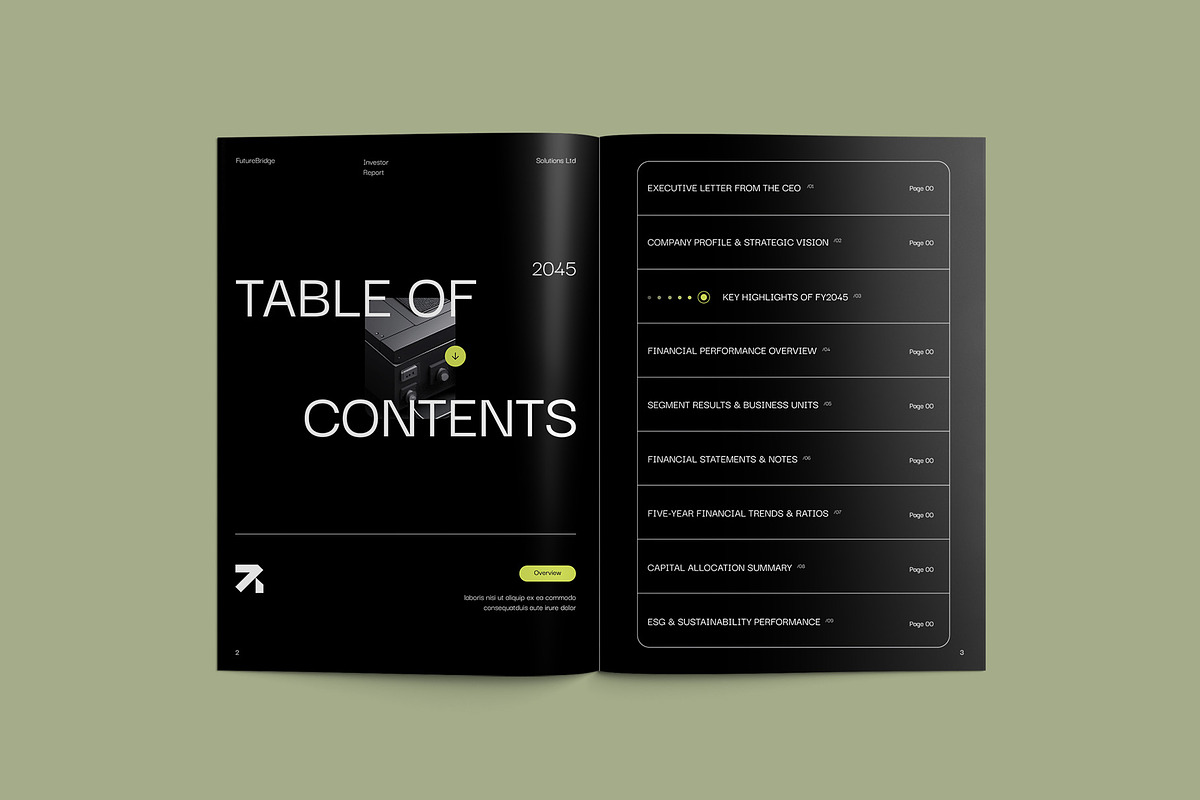 Minimalist Investor Report Template preview 2