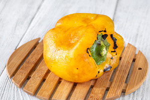 Whole Grilled Yellow Bell Pepper, a Food & Drink Photo by Alexander Prokopenko