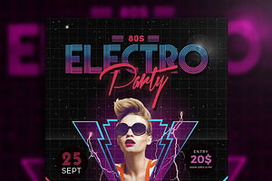 80's Electro Party Flyer