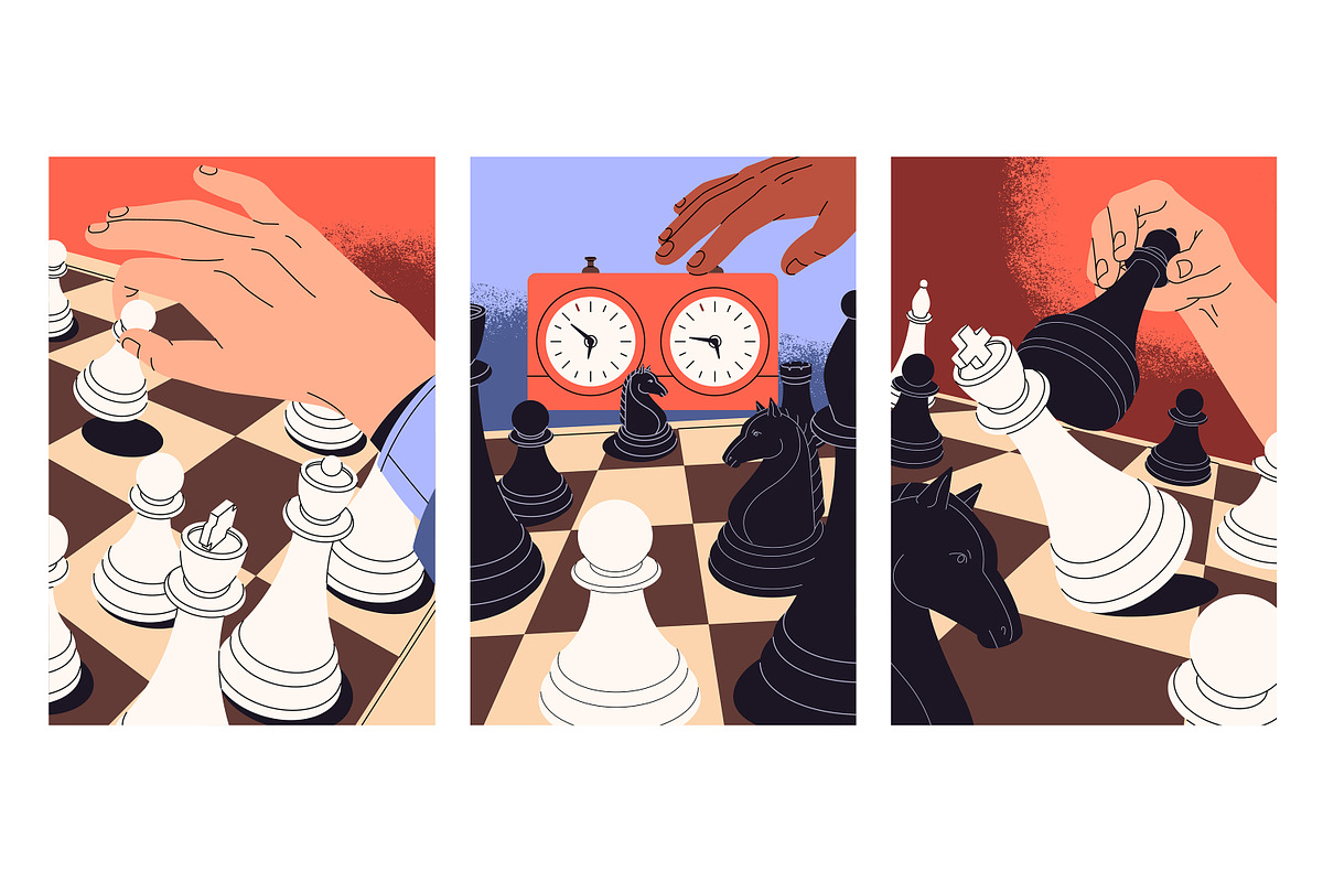 Chess game cards, posters set, a Person Illustration by PaperTrident (Photo 1 of 2)