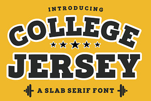 College Jersey, a Slab Serif Font by Fourteen Letter