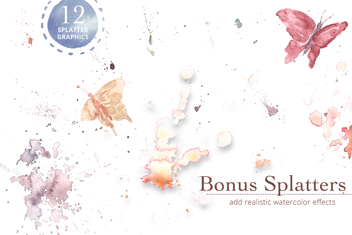 Butterfly Watercolor & Sketches, a Texture Illustration by plaidGecko (Photo 4 of 5)