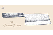 Butcher Knife. Hand drawn sketch, a Food Illustration by Foxys Graphic (Thumbnail 1 of 3)