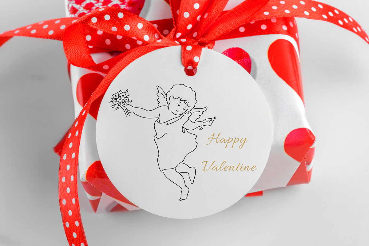 Angel and Rose Line Art Clipart Set, an Illustration by Gallery House (Photo 3 of 4)
