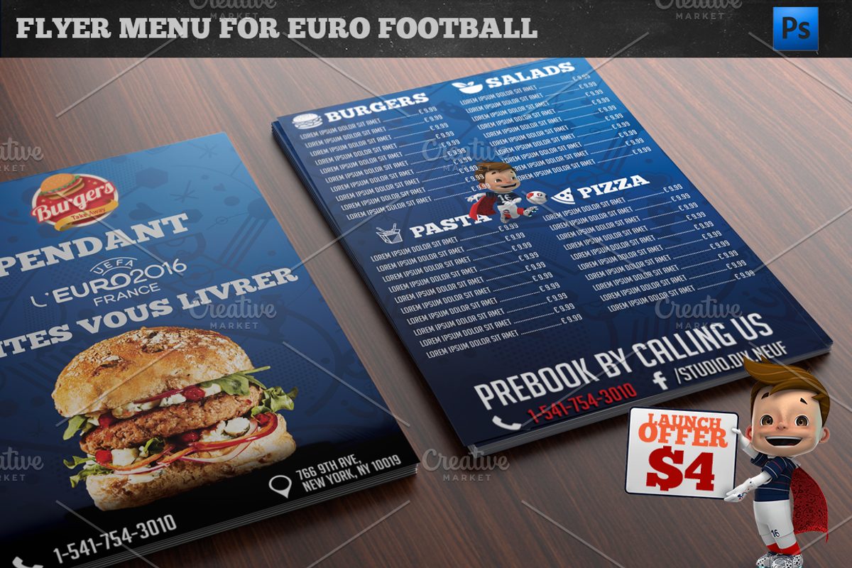 UEFA EURO 2016 - BURGER FLYER, a Flyer Template by Studio 19 (Photo 2 of 3)