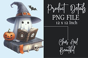 Halloween Ghost Read Book Clipart, a Seasonal Illustration by Rose Art (Thumbnail 5 of 5)