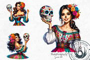 Mexican girls Clipart Set, a Person Illustration by ThatsDesignArt (Thumbnail 6 of 10)