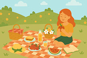 Spring Picnic, a Seasonal Illustration by ananastya (Thumbnail 3 of 10)