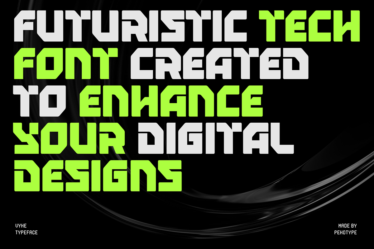 Vyke - Bold Modern Futuristic Font, a Sans Serif Font by Pekotype (Photo 2 of 15)