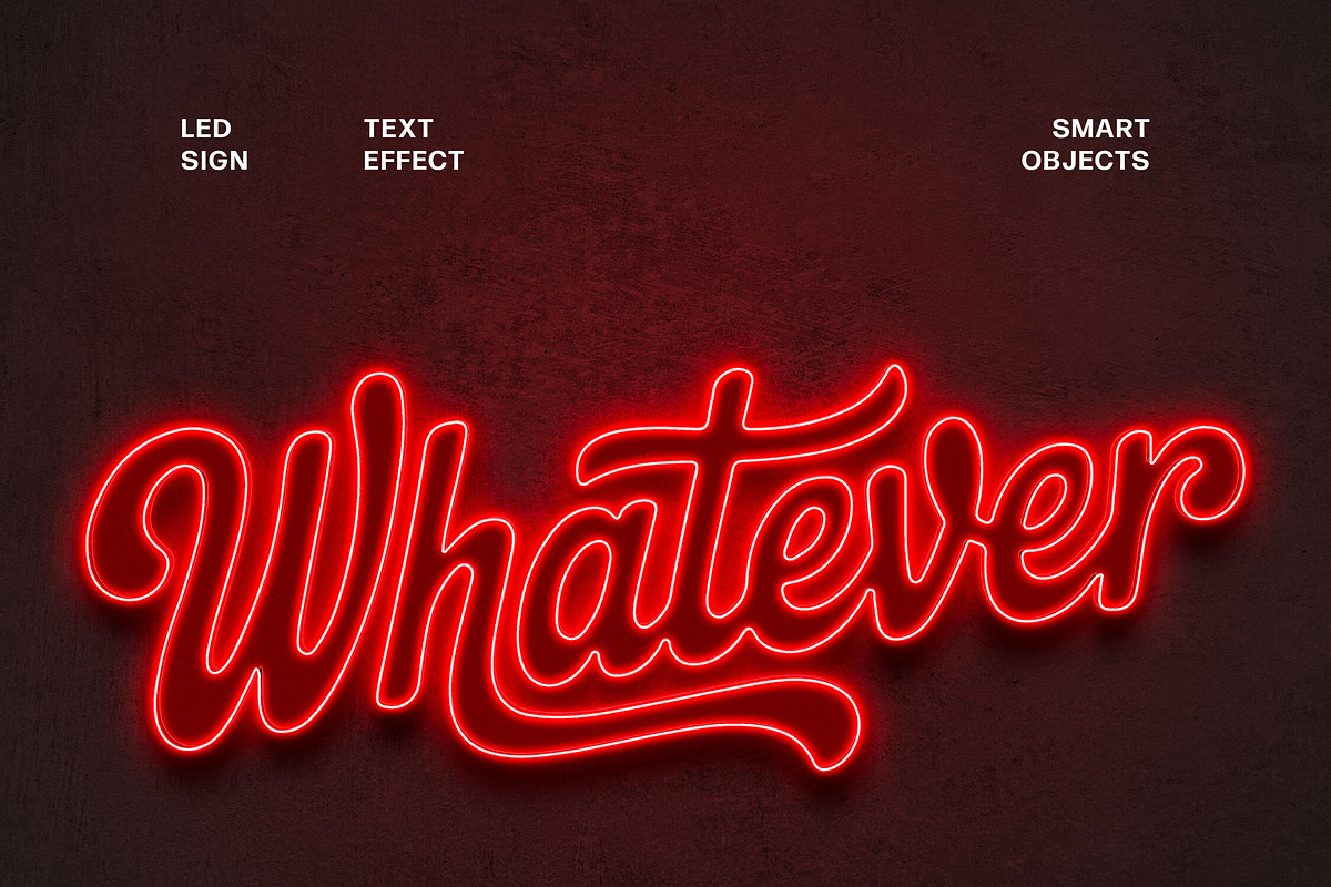 LED Sign Text Effect, a Layer Style Add-On by Design Squad (Photo 1 of 5)
