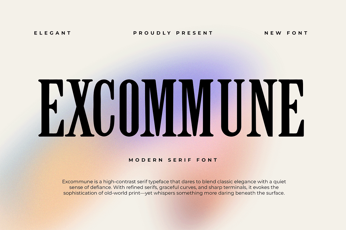 Excommune – Modern Serif Font, a Serif Font by overlaytemplates (Photo 1 of 5)