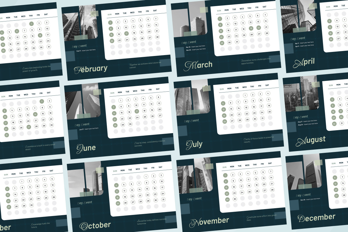 Clean Corporate Desk Calendar preview 4