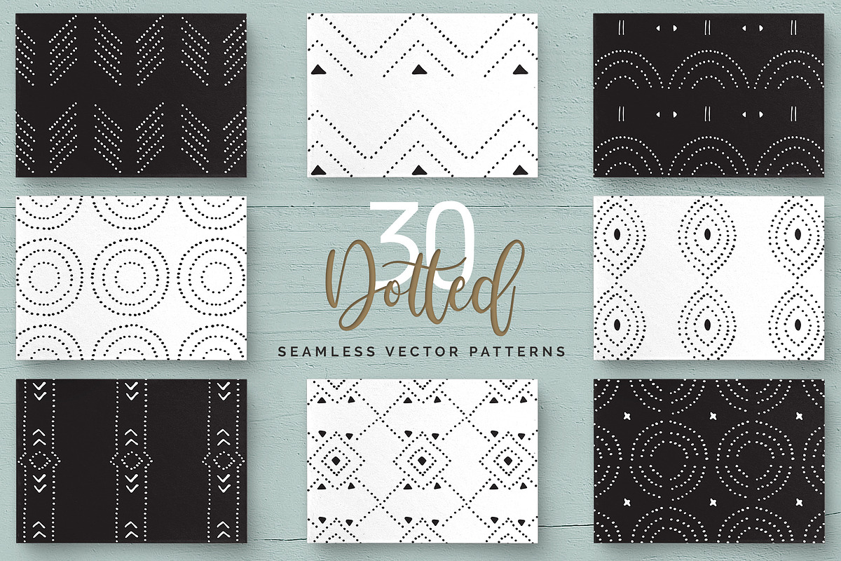 Dotted Vector Patterns & Tiles, a Pattern Graphic by Youandigraphics