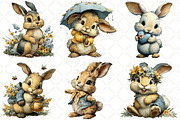 Whimsical Spring Bunny Clipart, an Illustration by Black Bird Studio (Thumbnail 4 of 5)