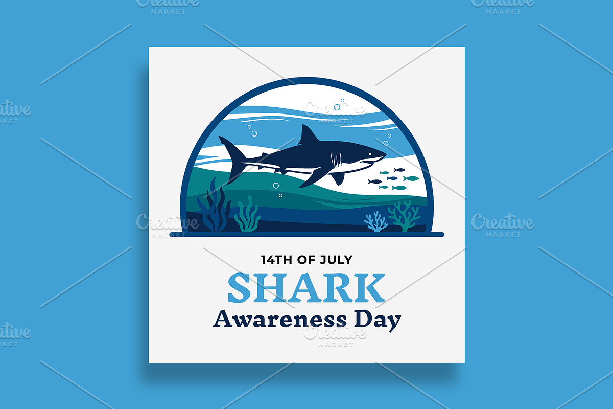 Shark Awareness Day Banner Template, a Social Media Template by nandinigraphics (Photo 2 of 4)