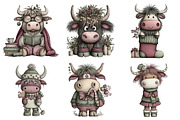 Christmas Highland Cow Clipart, an Illustration by Daily.Designs (Thumbnail 3 of 3)