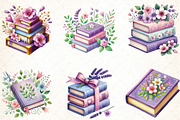 Spring Books Clipart, Purple Books P, an Illustration by DreamCafeArt (Thumbnail 3 of 5)