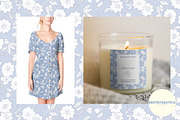 Vintage Blue and White Block Print, a Pattern Graphic by Mieken Petra Designs (Thumbnail 3 of 4)