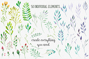 Watercolor floral elements, an Illustration by Lina_Lisichka (Thumbnail 2 of 5)